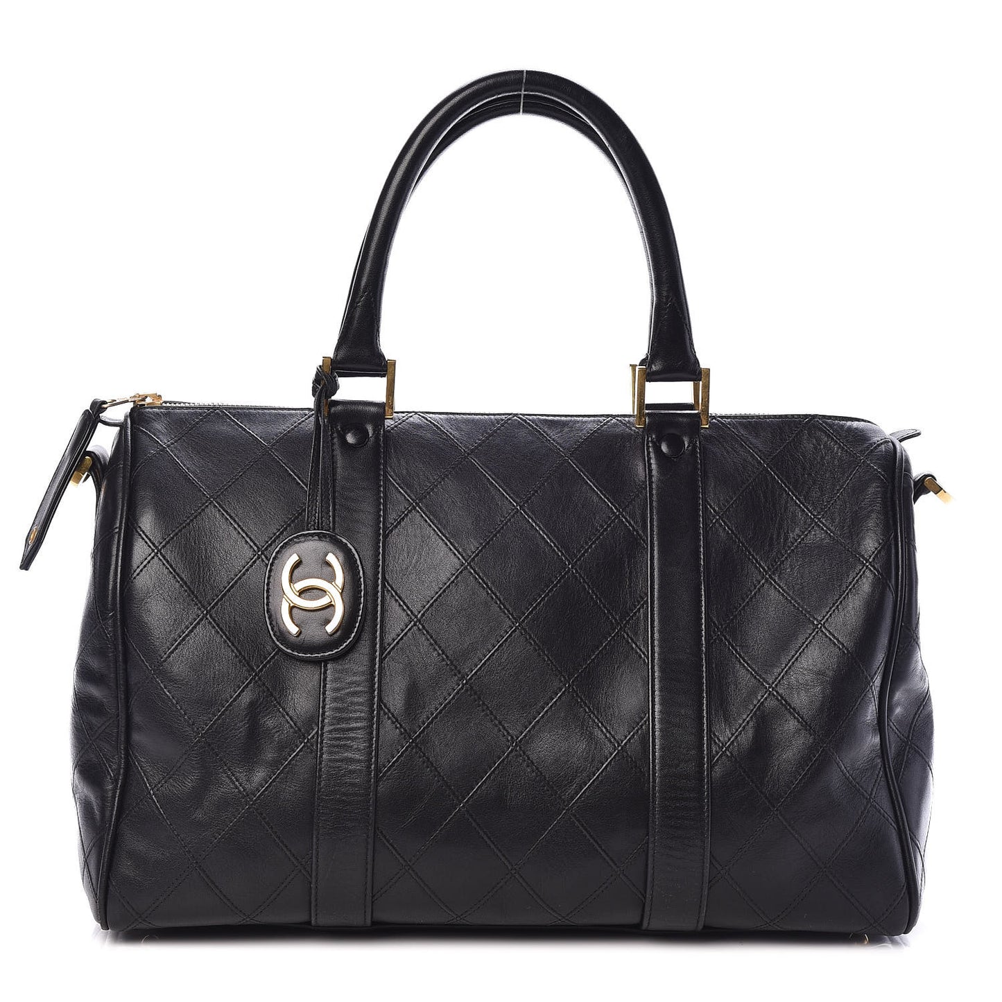 Calfskin Stitched CC Boston Black