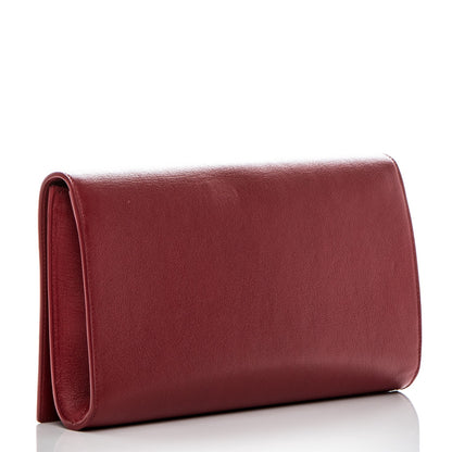 Saint Laurent Calfskin Monogram Large Belle De Jour Clutch Red 3 of 7