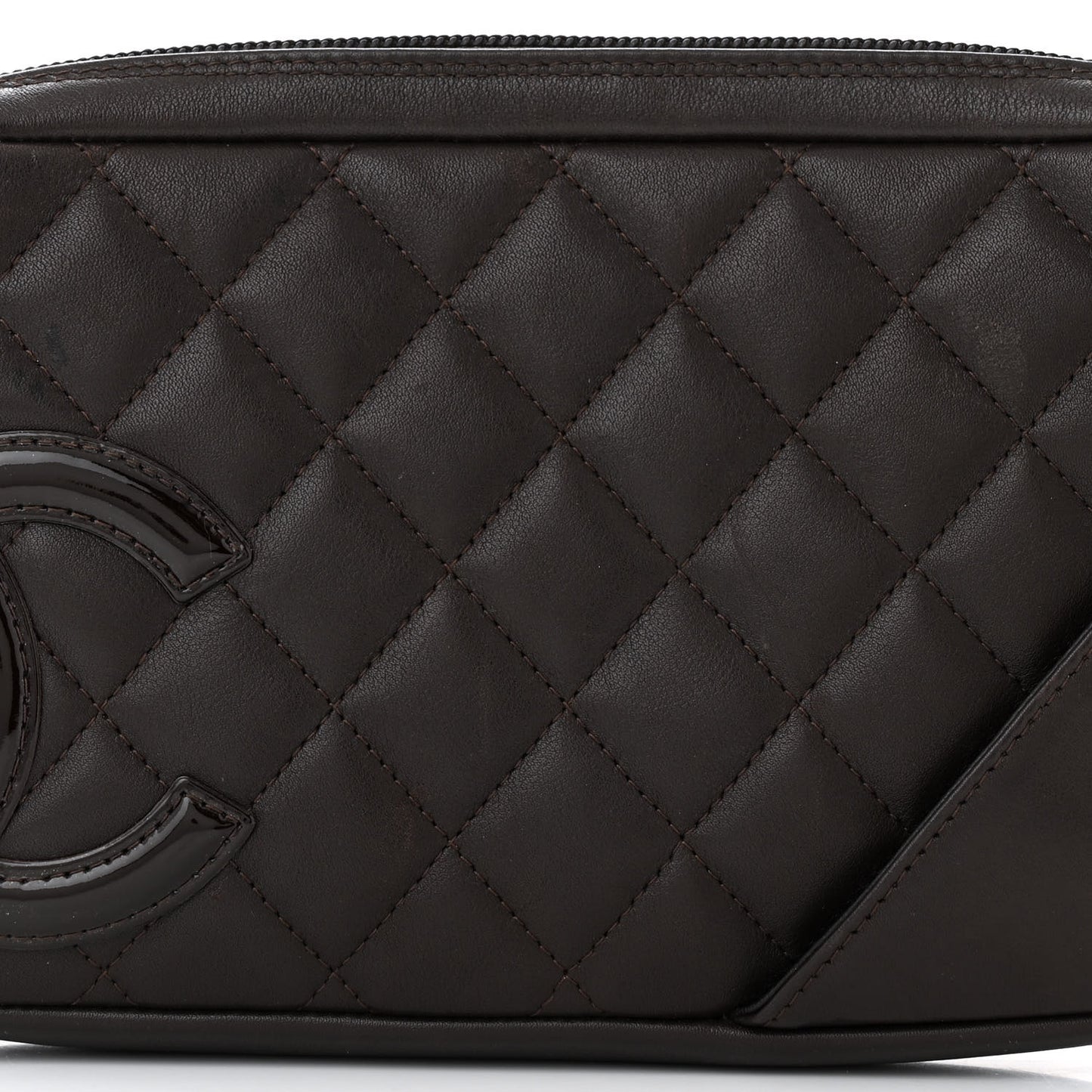 Calfskin Quilted Cambon Pochette Brown