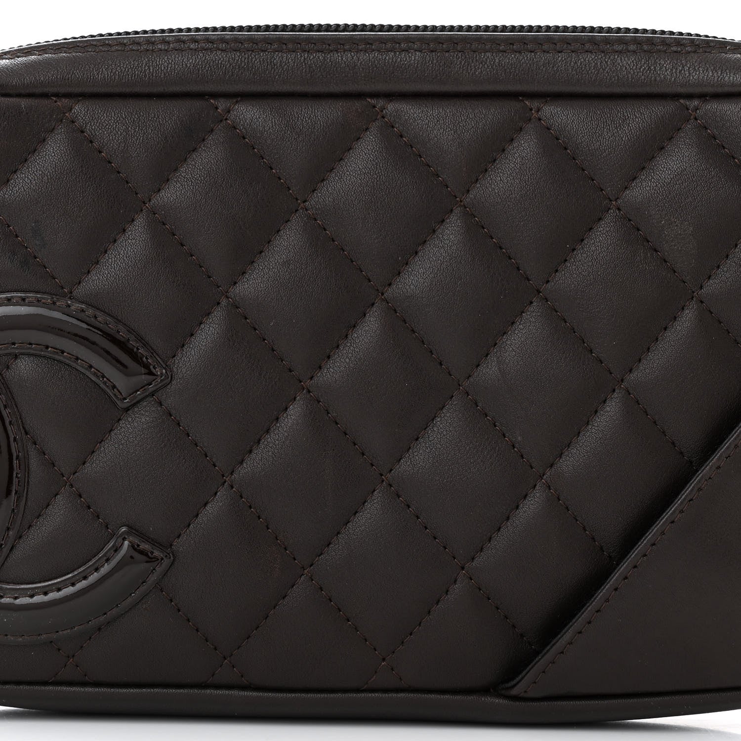 Chanel Calfskin Quilted Cambon Pochette Brown 8 of 11