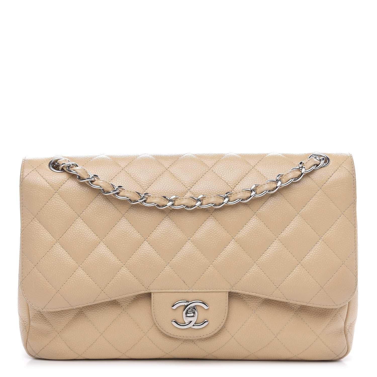 Chanel Caviar Quilted Jumbo Double Flap Beige Clair 1 of 18