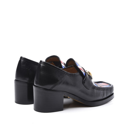 Gucci Lambskin Union Jack Horsebit Loafer Pumps 35.5 Black 4 of 12