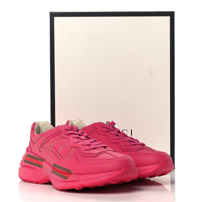 Gucci Calfskin Logo Mens Rhyton Sneakers 9 Box Pink 8 of 8