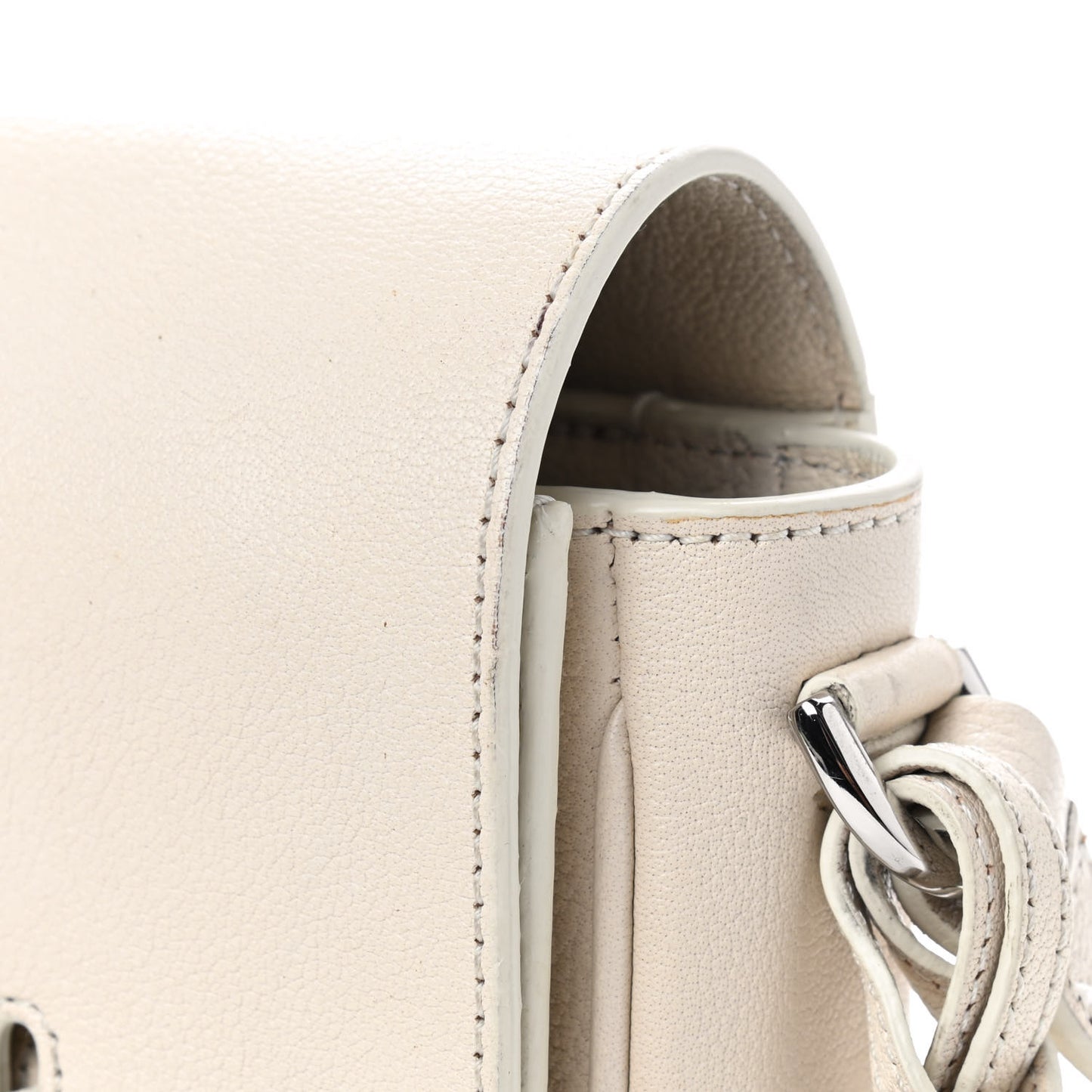 Shiny Goatskin Bayswater Shoulder Bag White