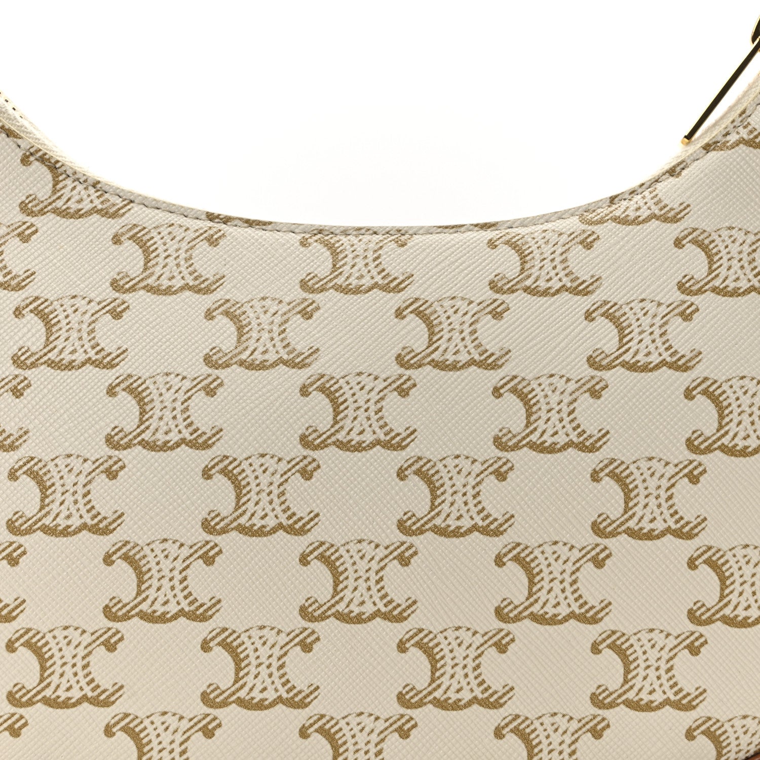 Celine Canvas Calfskin Ava Triomphe Shoulder Bag White 9 of 11