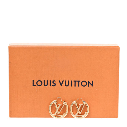 Louis Vuitton Metal Small Louise Hoop Earrings Gold 5 of 5