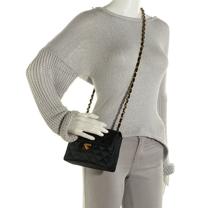 Chanel Quilted Satin Mini Square Flap Black 2 of 8