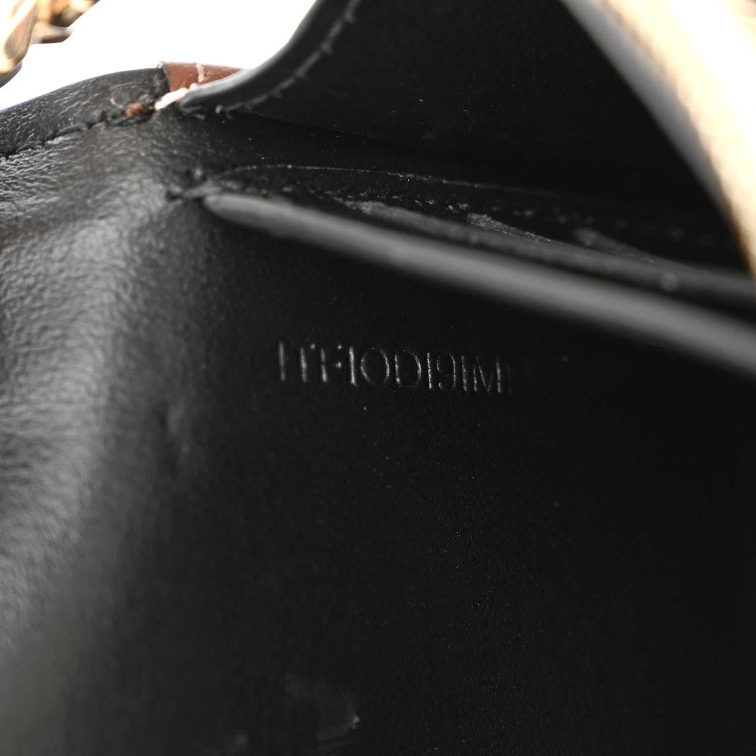 Burberry Calfskin Sequin Check Embellished TB Lola Chain Wallet Dark Birch 7 of 9