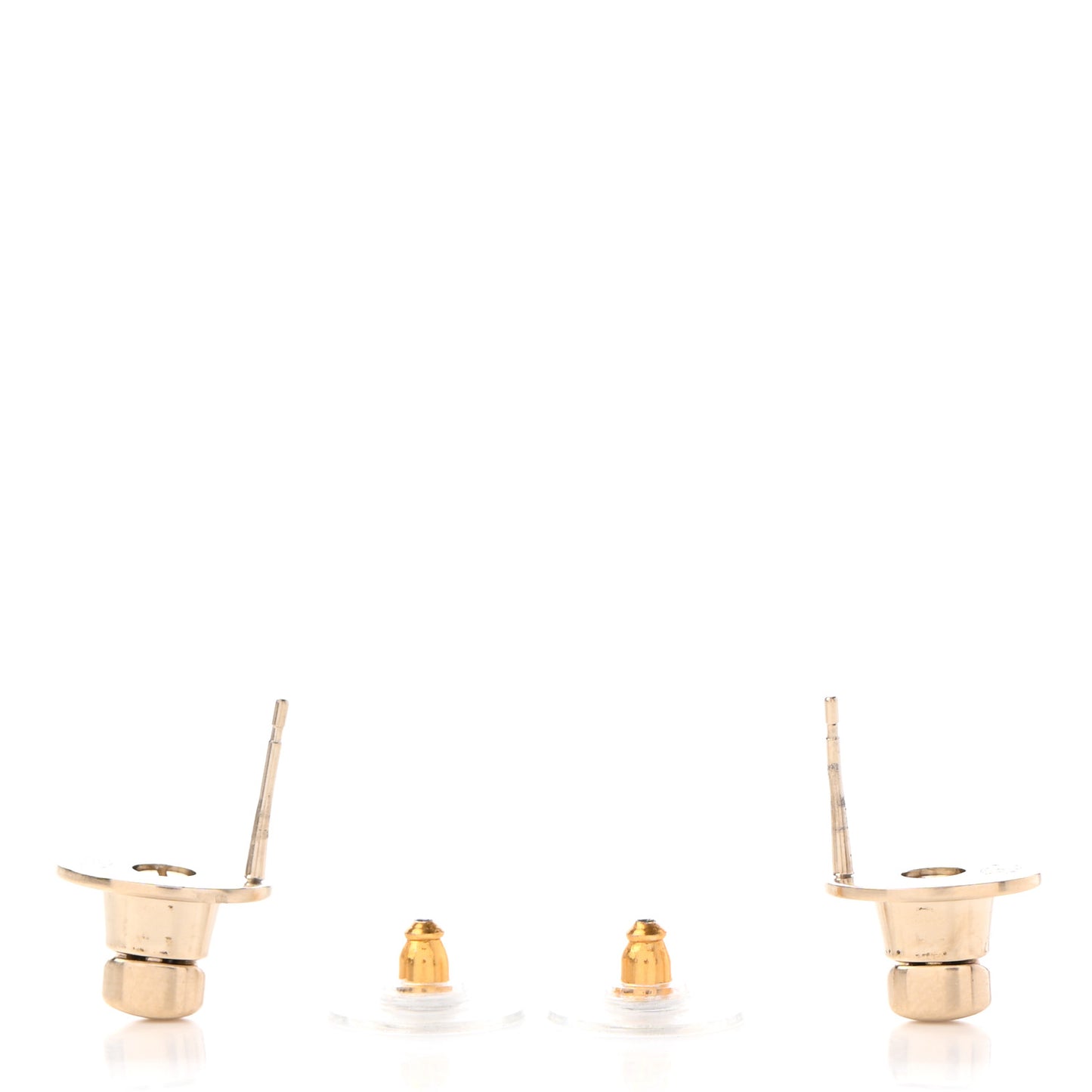 Metal CC Turnlock Interchangeable Earrings Gold