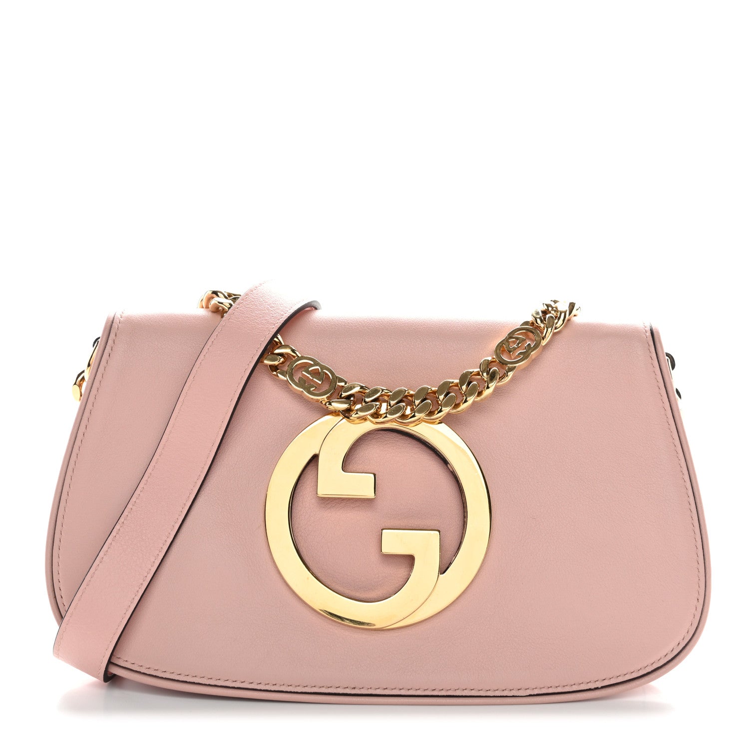 Gucci Roxy Calfskin Blondie Chain Shoulder Flap Bag Powder Pink 1 of 9