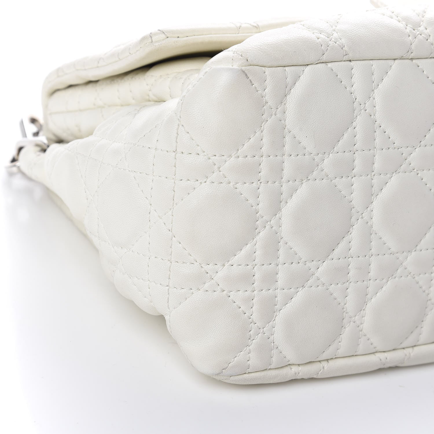 Christian Dior Lambskin Cannage Medium New Lock Flap White 6 of 11