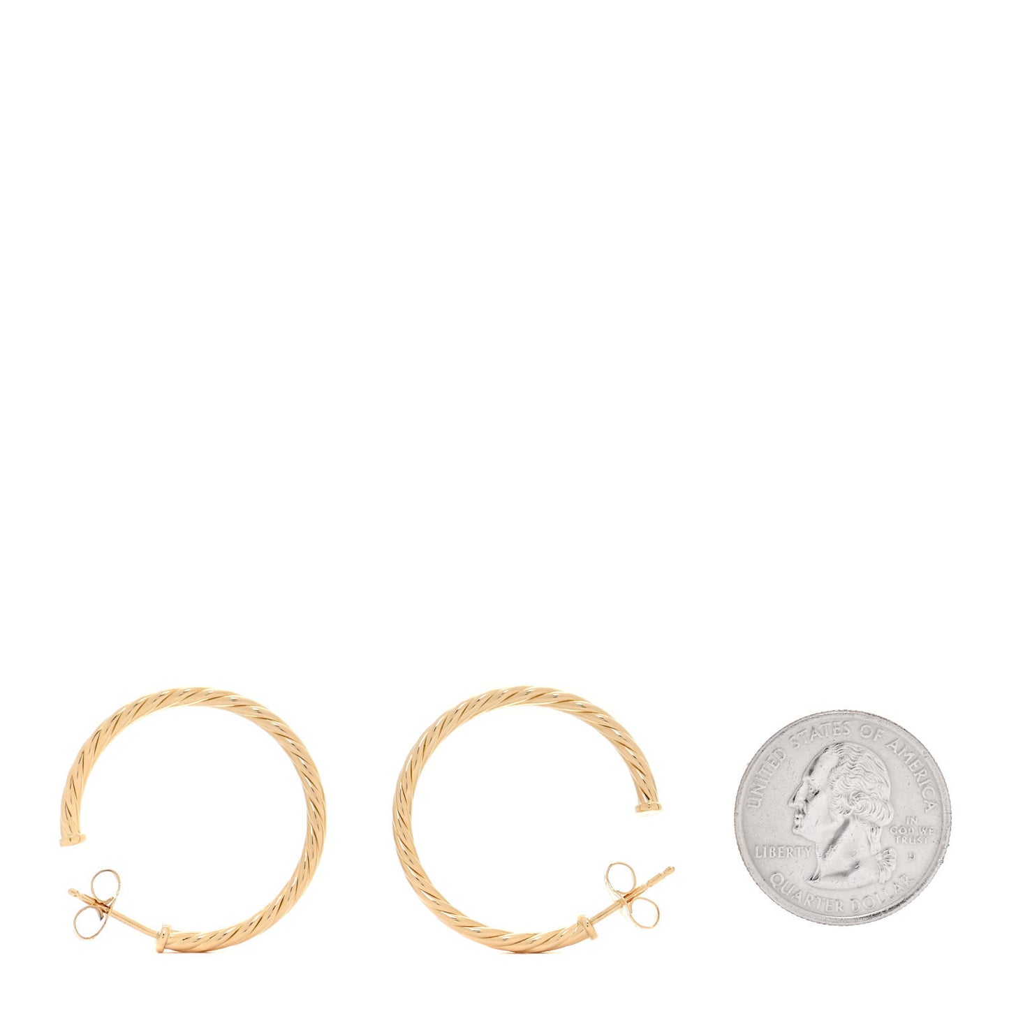 18K Yellow Gold Small Cablespira Hoop Earrings