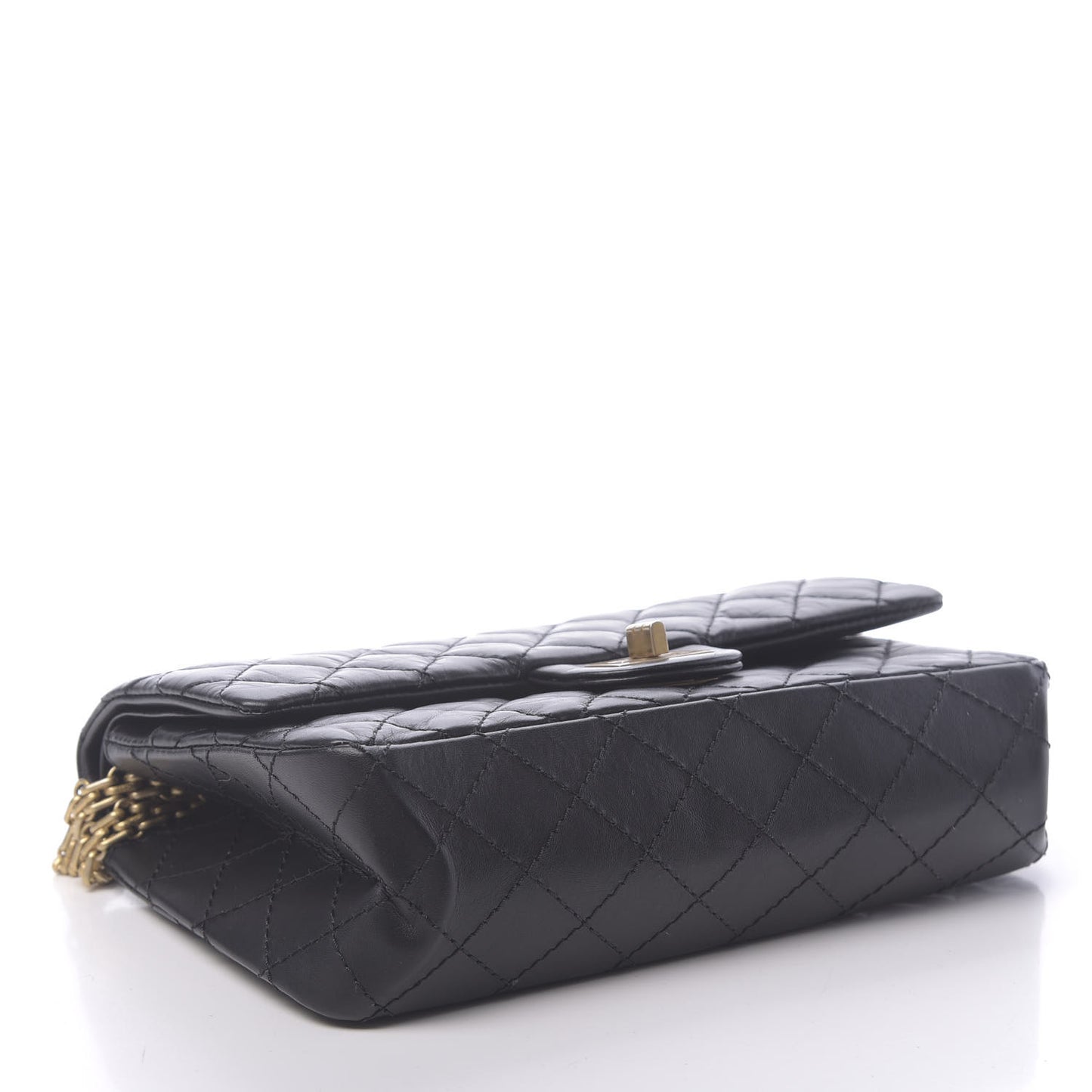 Aged Calfskin Quilted 2.55 Reissue 225 Flap Black