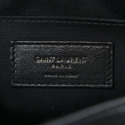 Saint Laurent Calfskin Matelasse Chevron Round Vinyle Camera Bag Black 6 of 9
