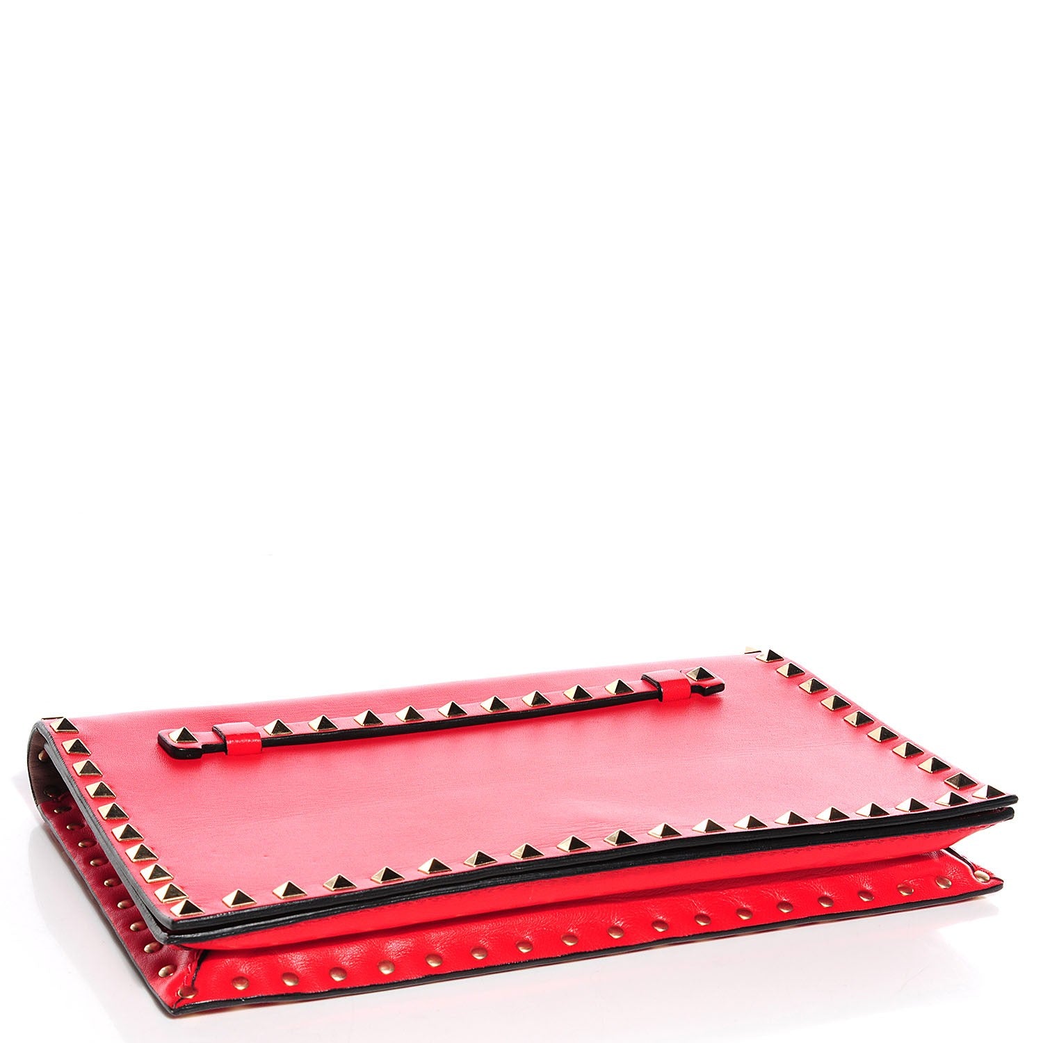Valentino Garavani Nappa Rockstud Wristlet Clutch Deep Orange 4 of 7
