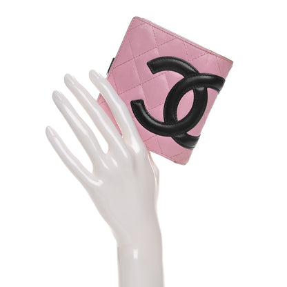 Chanel Calfskin Quilted Cambon Bi-Fold Wallet Pink Black 2 of 11