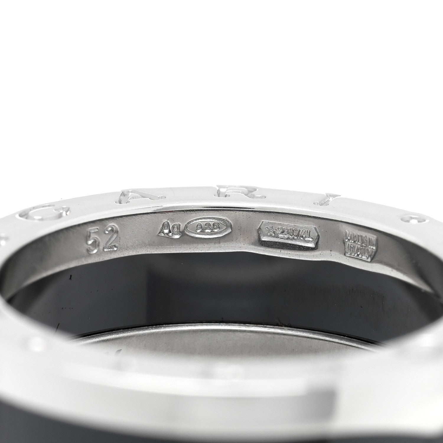 Bulgari Sterling Silver Ceramic Save The Children One-Band Ring 52 6 4 of 5