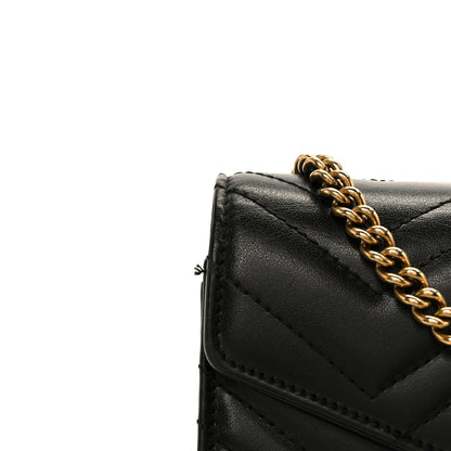 Gucci Calfskin Matelasse GG Marmont Chain Wallet Black 11 of 11