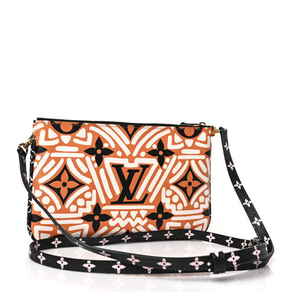 Louis Vuitton Monogram Giant Crafty Double Zip Pochette Creme Caramel 3 of 9