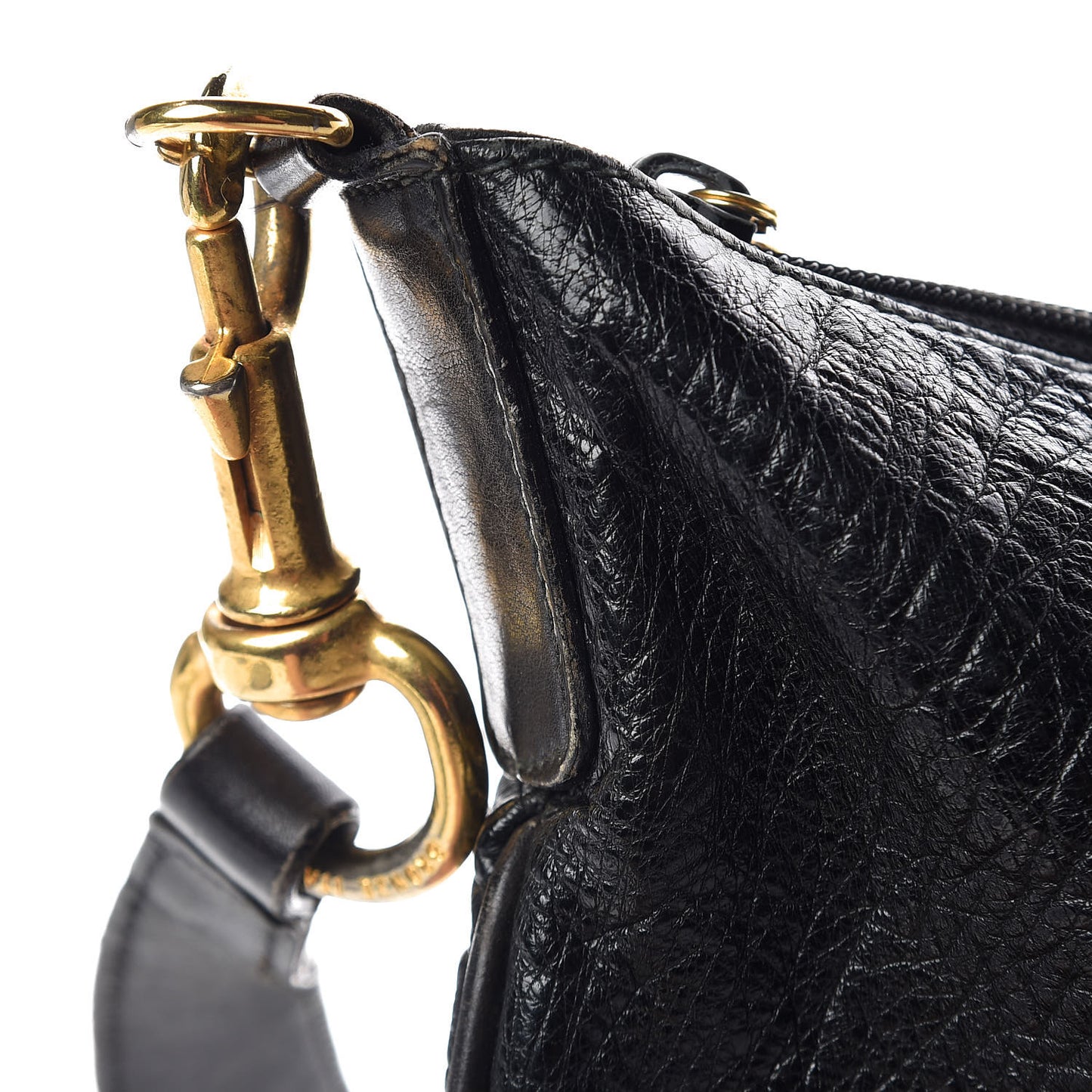 Ostrich Shoulder Bag Black