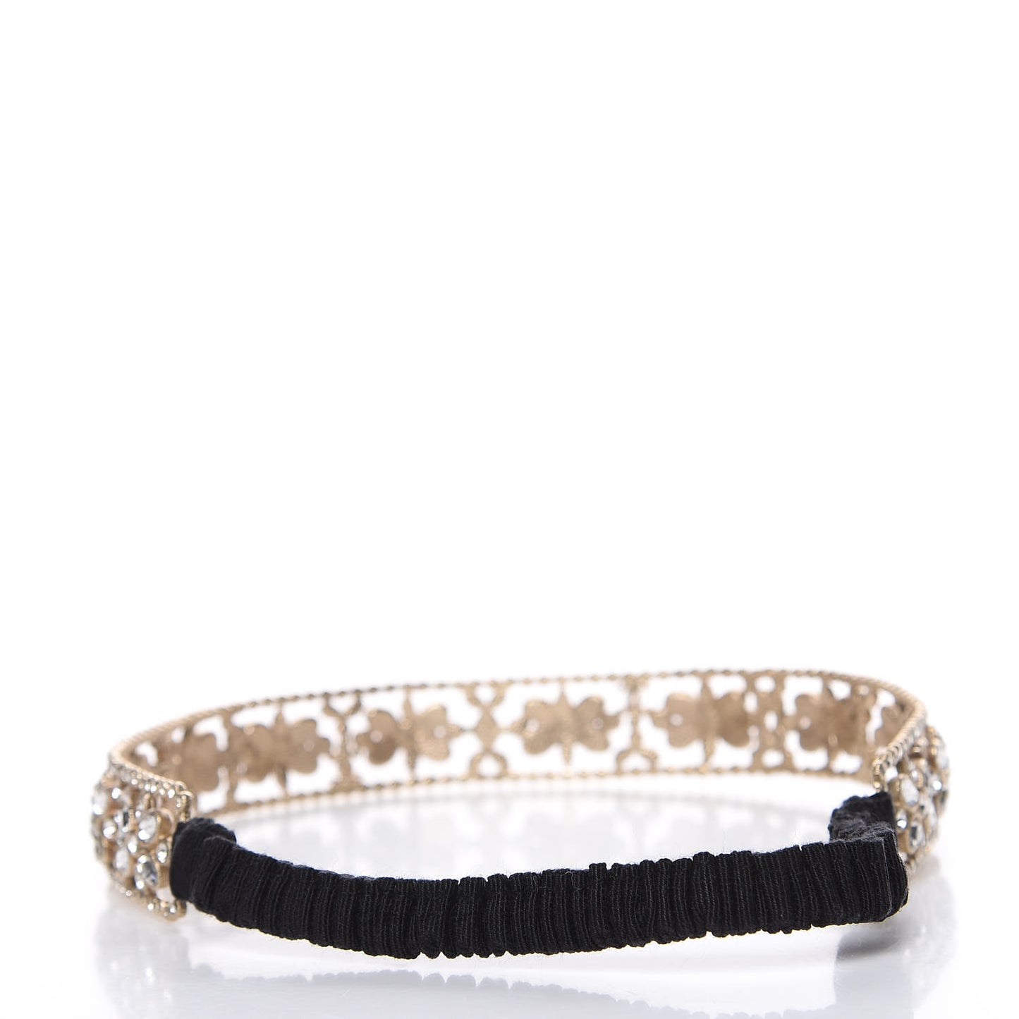 Crystal Camellia CC Headband Gold