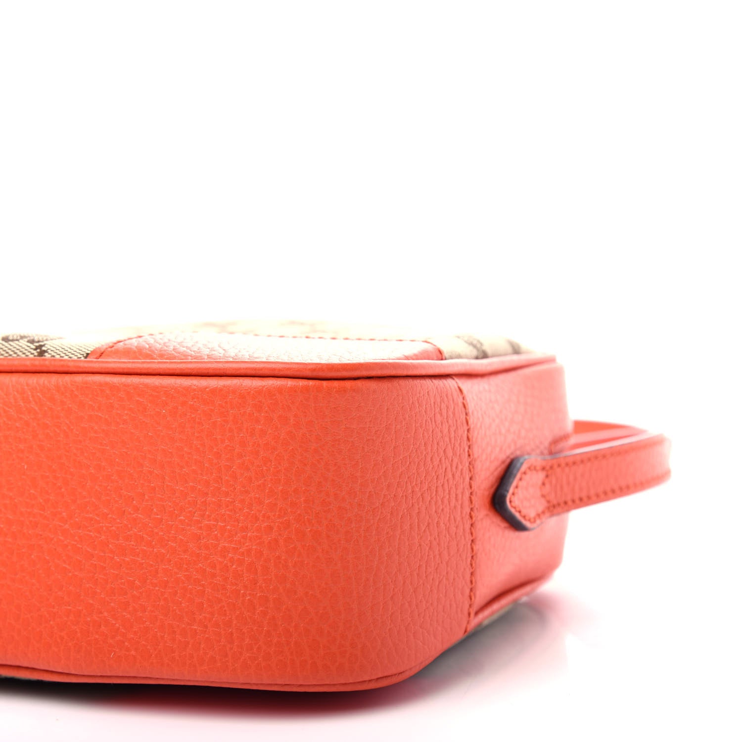 Gucci Monogram Dollar Calfskin Mini Bree Messenger Bag Beige Ebony Sun Orange 9 of 10