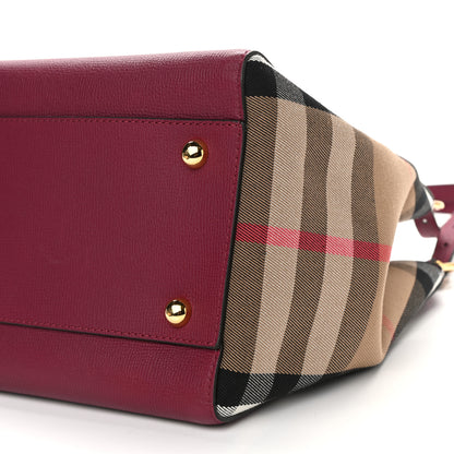 Burberry Grainy Calfskin House Check Small Canterbury Tote Berry Pink 10 of 10