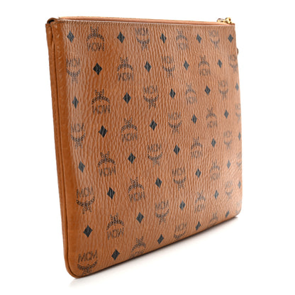 MCM Visetos Large Stark Wristlet Pouch Cognac 3 of 9