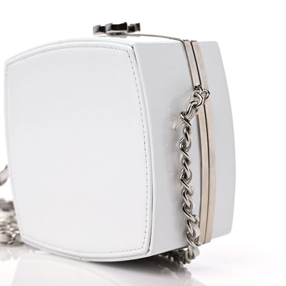 Chanel Patent Goatskin Quilted Clutch With Chain White 10 of 10