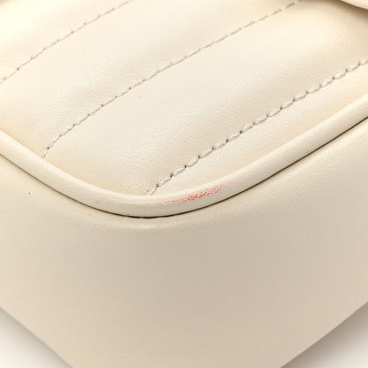 Gucci Calfskin Matelasse Aria Super Mini GG Marmont Shoulder Bag Mystic White 10 of 11