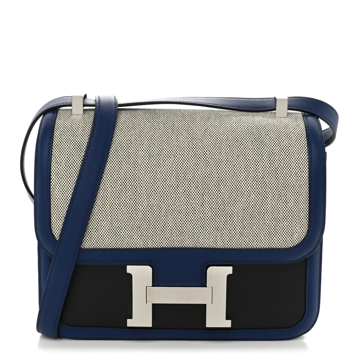 Hermes Swift Toile Constance 24 Bleu Saphir Black Ecru 1 of 11