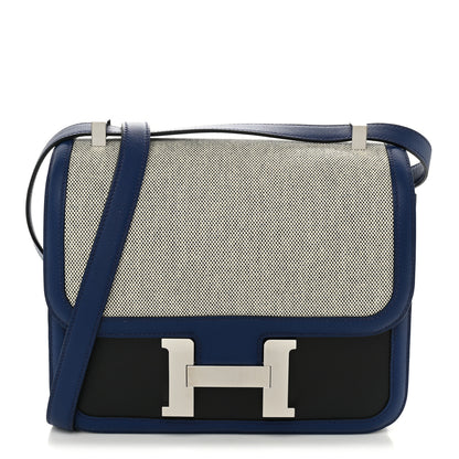 Hermes Swift Toile Constance 24 Bleu Saphir Black Ecru 1 of 11