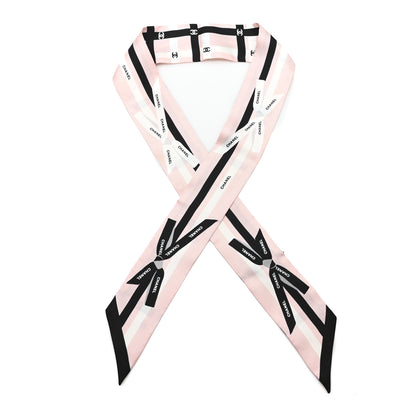 Chanel Silk Twill Slim Bow Bandeau Scarf Pink 1 of 3