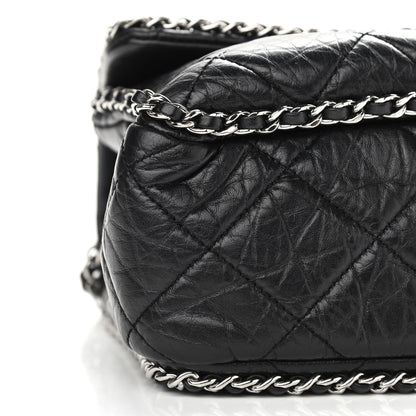 Chanel Crumpled Calfskin Medium Chain All Over Flap Black 9 of 12