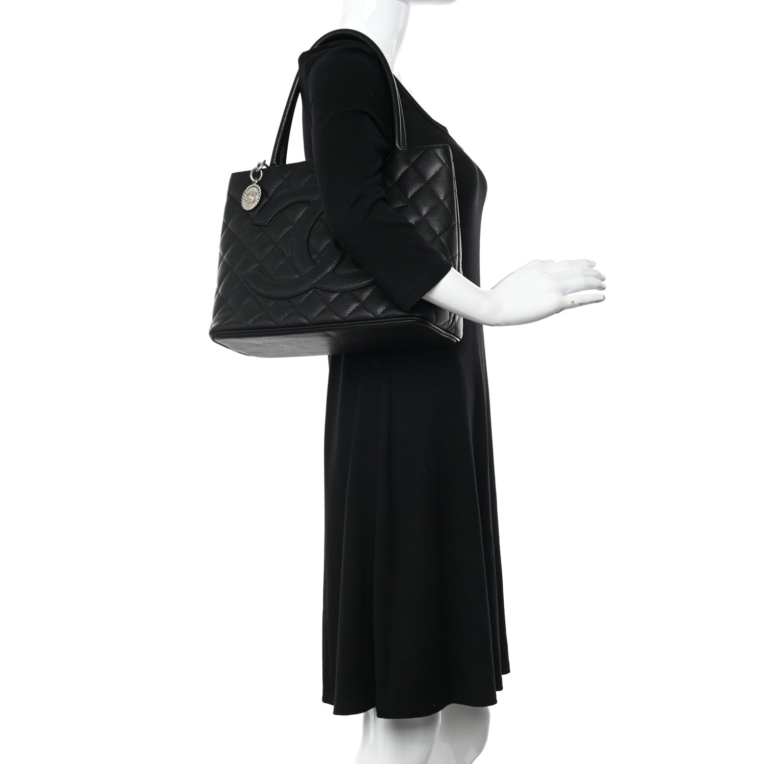 Chanel Caviar Quilted Medallion Tote Black 2 of 10