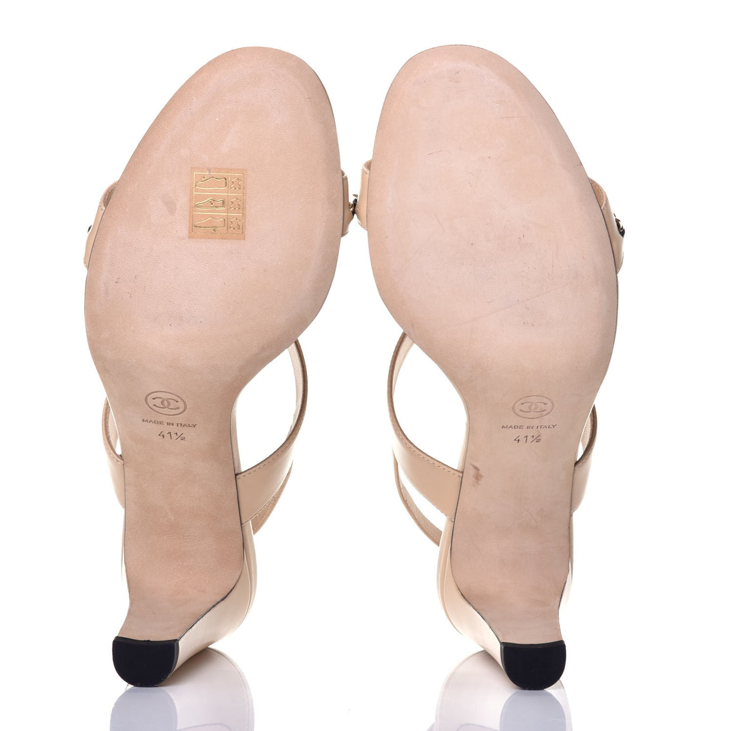 Lambskin Chain Sandals 41.5 Beige