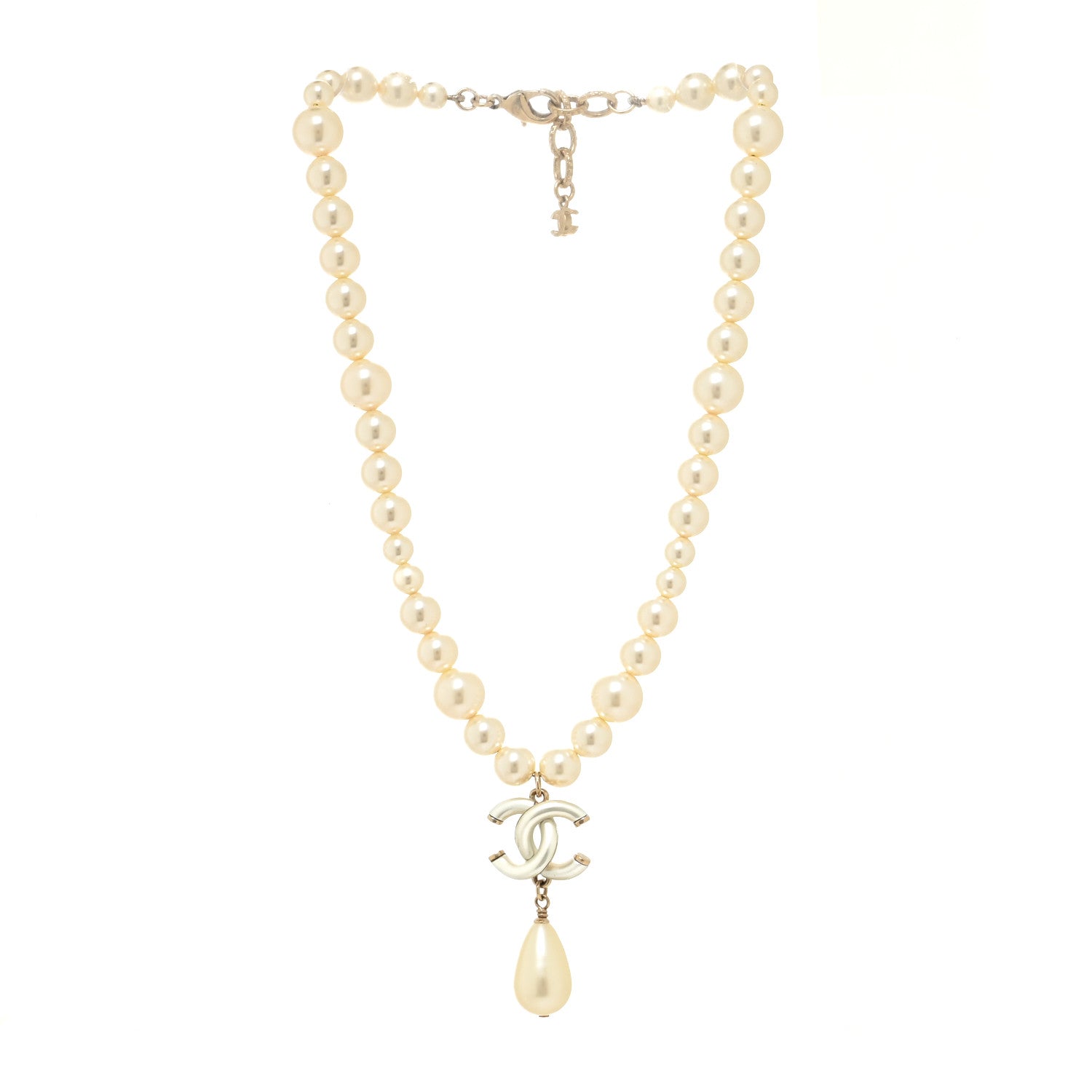 Chanel Pearl CC Drop Necklace Gold 3 of 4