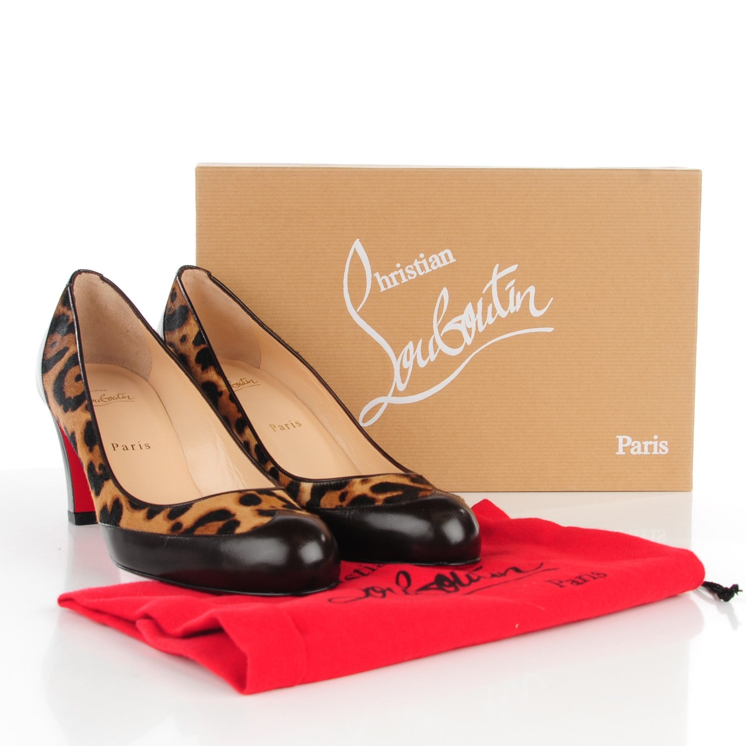 Christian Louboutin Pony Hair Leopard Print Pauline 70 Pumps 40 Brown 5 of 7