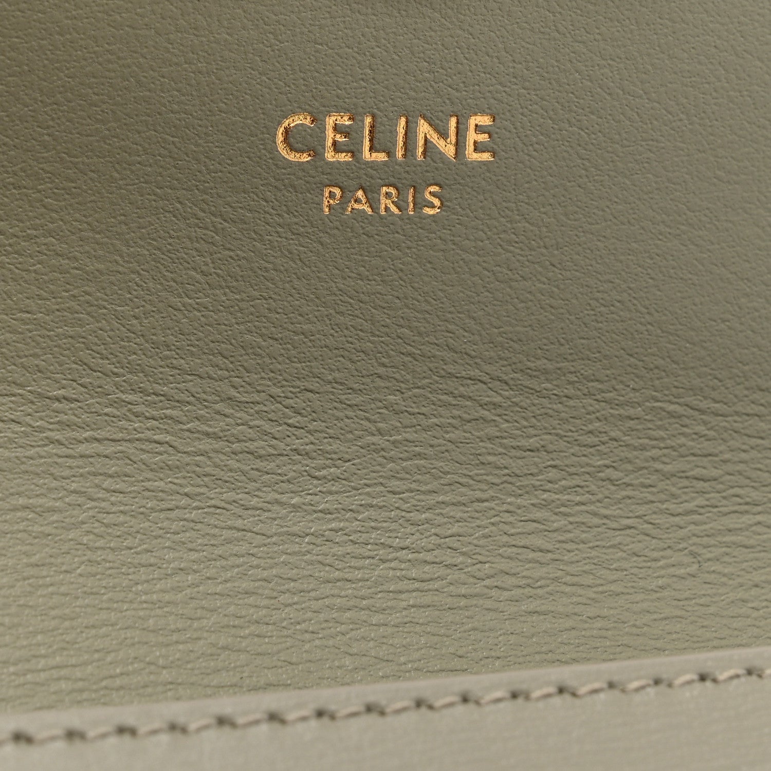 Celine Shiny Calfskin Triomphe Flap Card Holder Green Clay 6 of 8