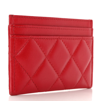Chanel Lambskin Plexiglass Quilted Coco Love Card Holder Red 4 of 9