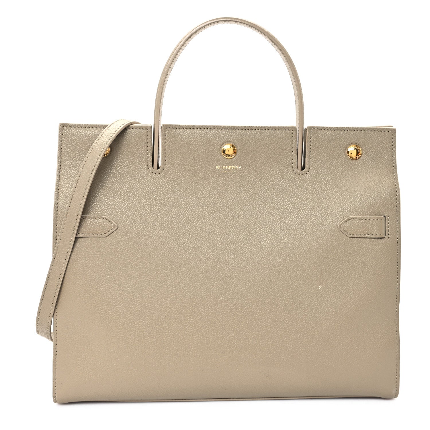 Burberry Grainy Calfskin Medium Title Bag Honey 1 of 10