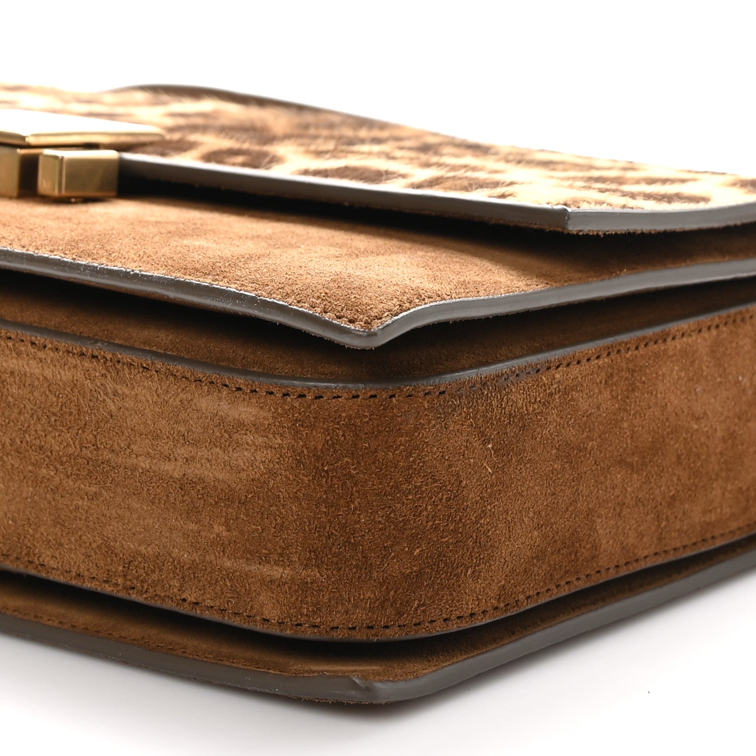 Saint Laurent Pony Hair Suede Leopard Print Medium Bellechasse Brown 10 of 10