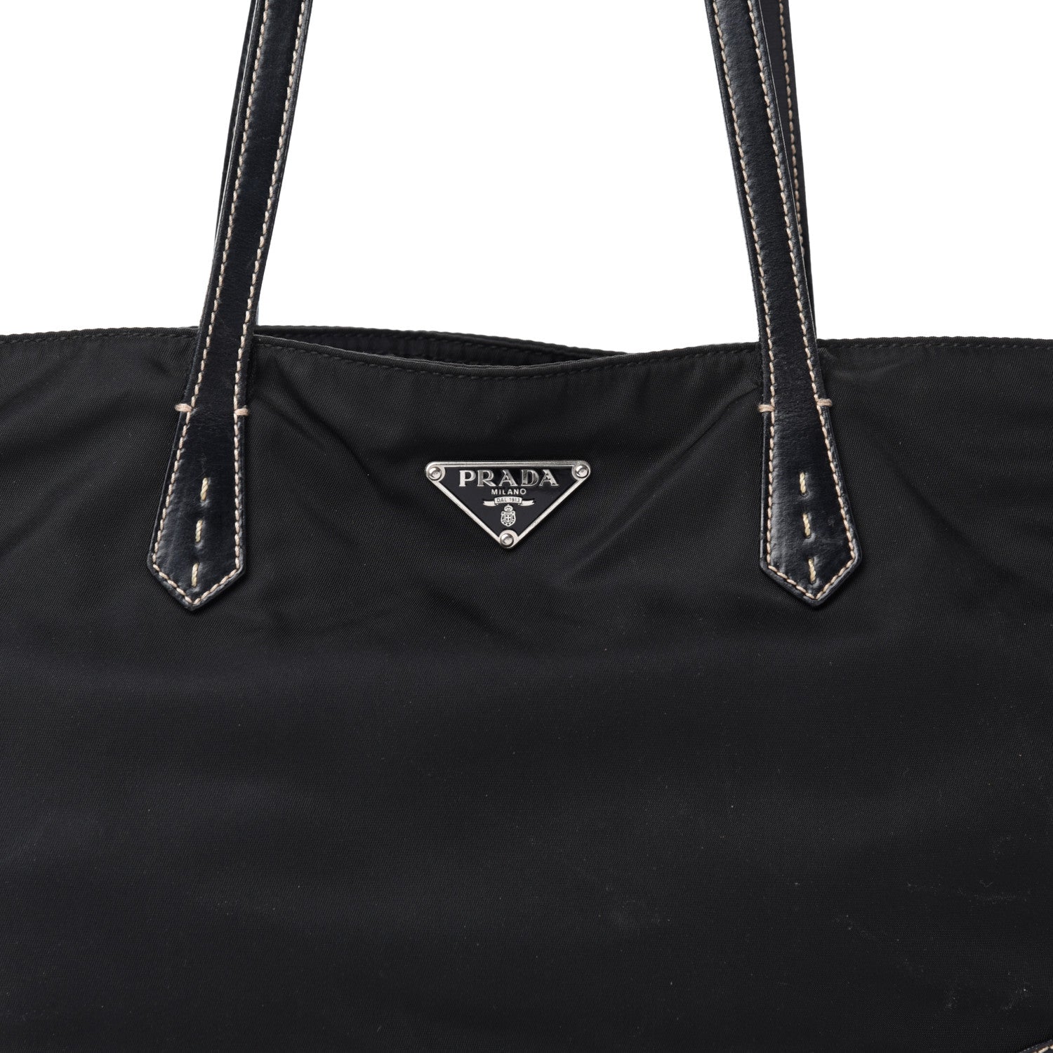 Prada Tessuto Nylon Caflskin Shopping Tote Black 14 of 14