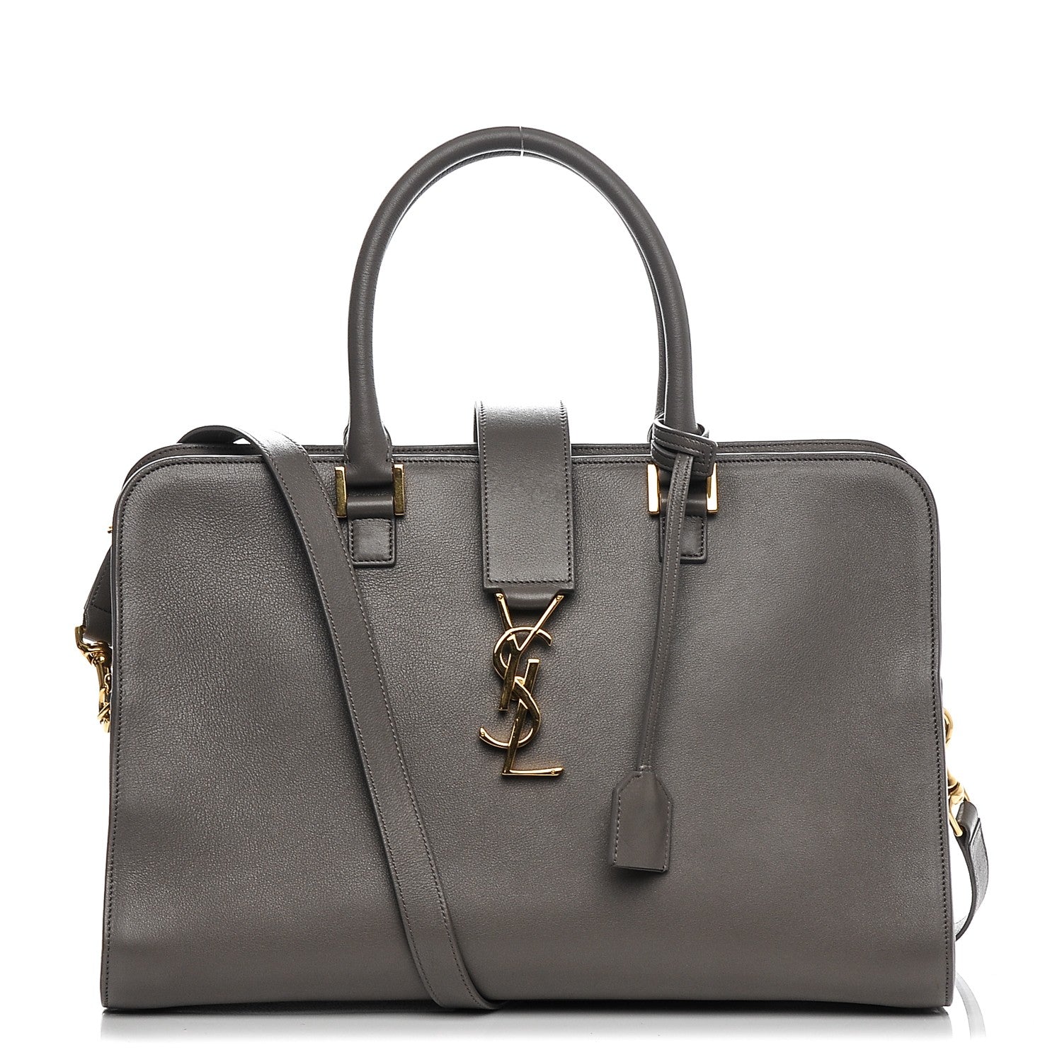Saint Laurent Calfskin Medium Monogram Cabas Grey 1 of 8