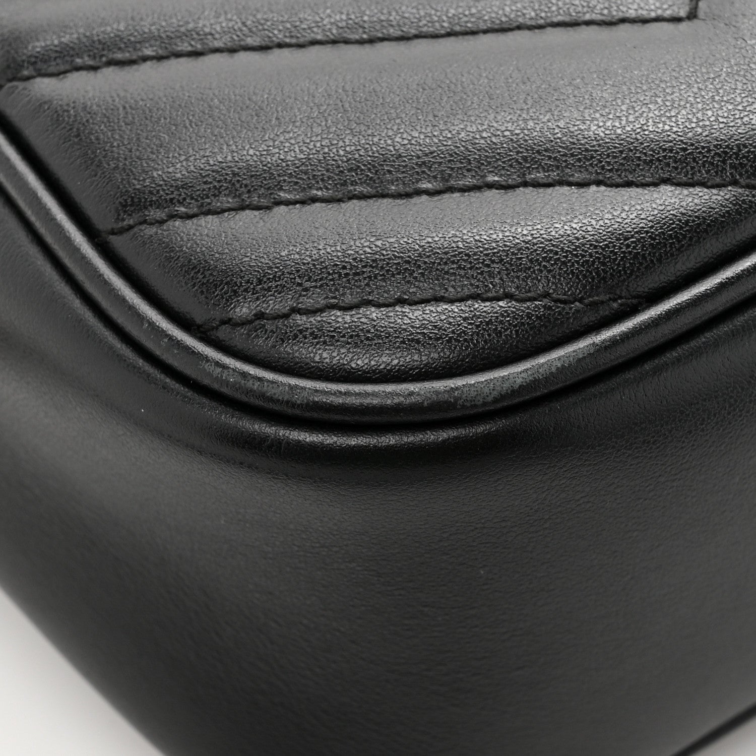 Gucci Calfskin Matelasse Small GG Marmont Chain Shoulder Bag Black 12 of 14