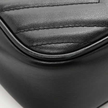 Gucci Calfskin Matelasse Small GG Marmont Chain Shoulder Bag Black 12 of 14