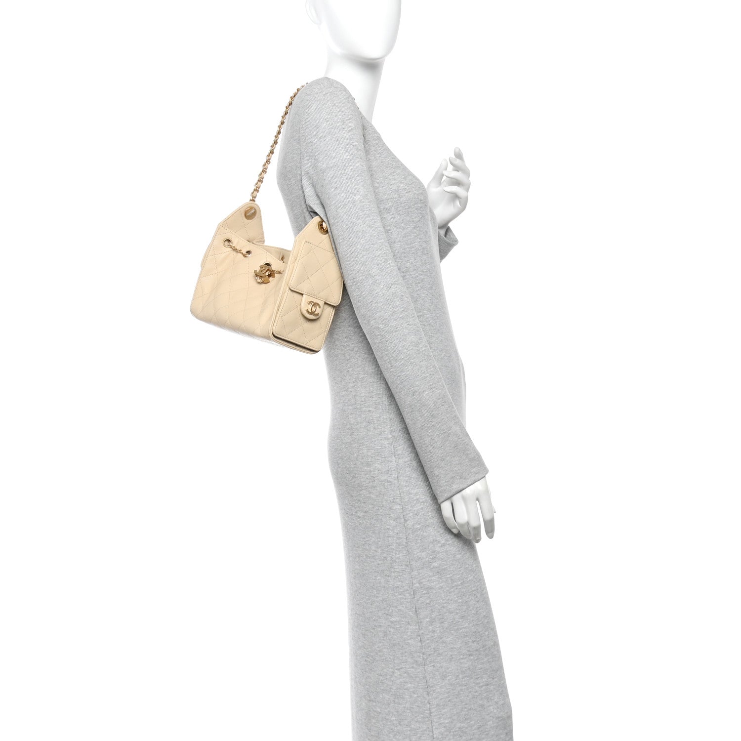 Chanel Caviar Quilted Mini Chanel 25 Handbag Beige 2 of 11