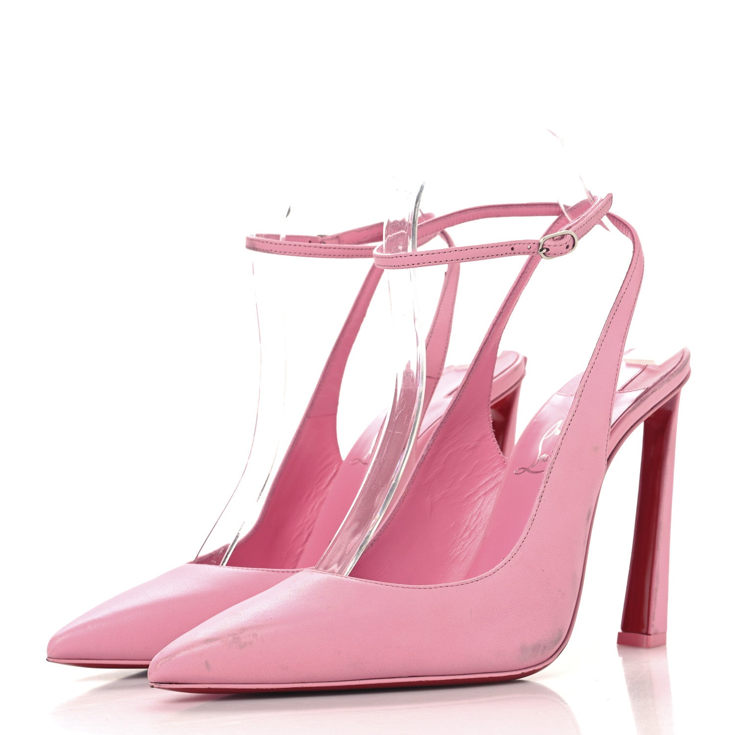 Christian Louboutin Calfskin Condora Sling 100 Pumps 38.5 Pink 4 of 11