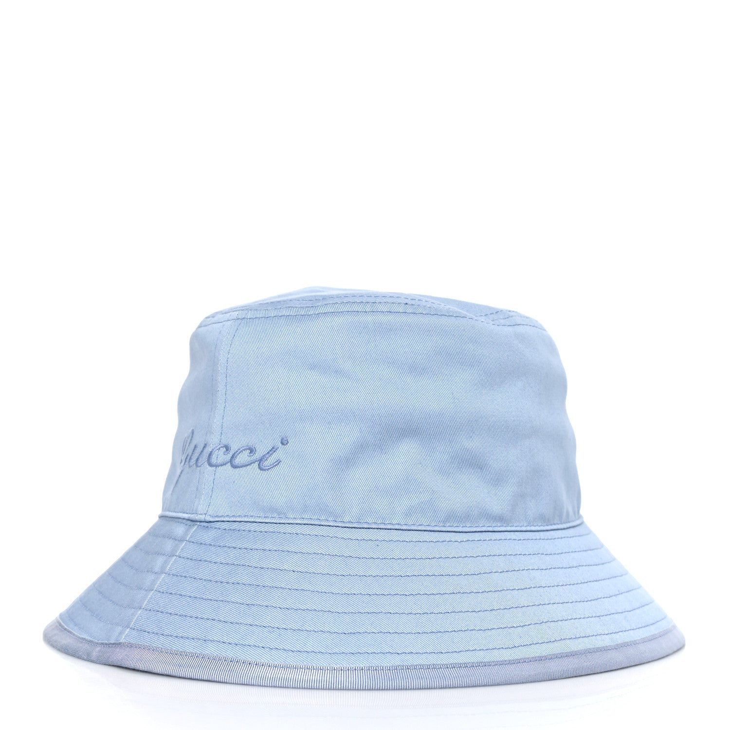 Gucci Cotton Logo Cabris Bucket Hat L Porcelain Light Blue 2 of 8