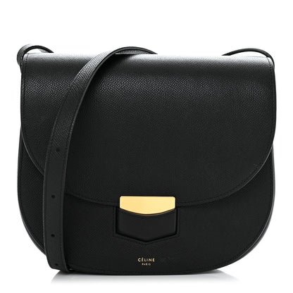 Celine Grained Calfskin Medium Trotteur Black 1 of 13